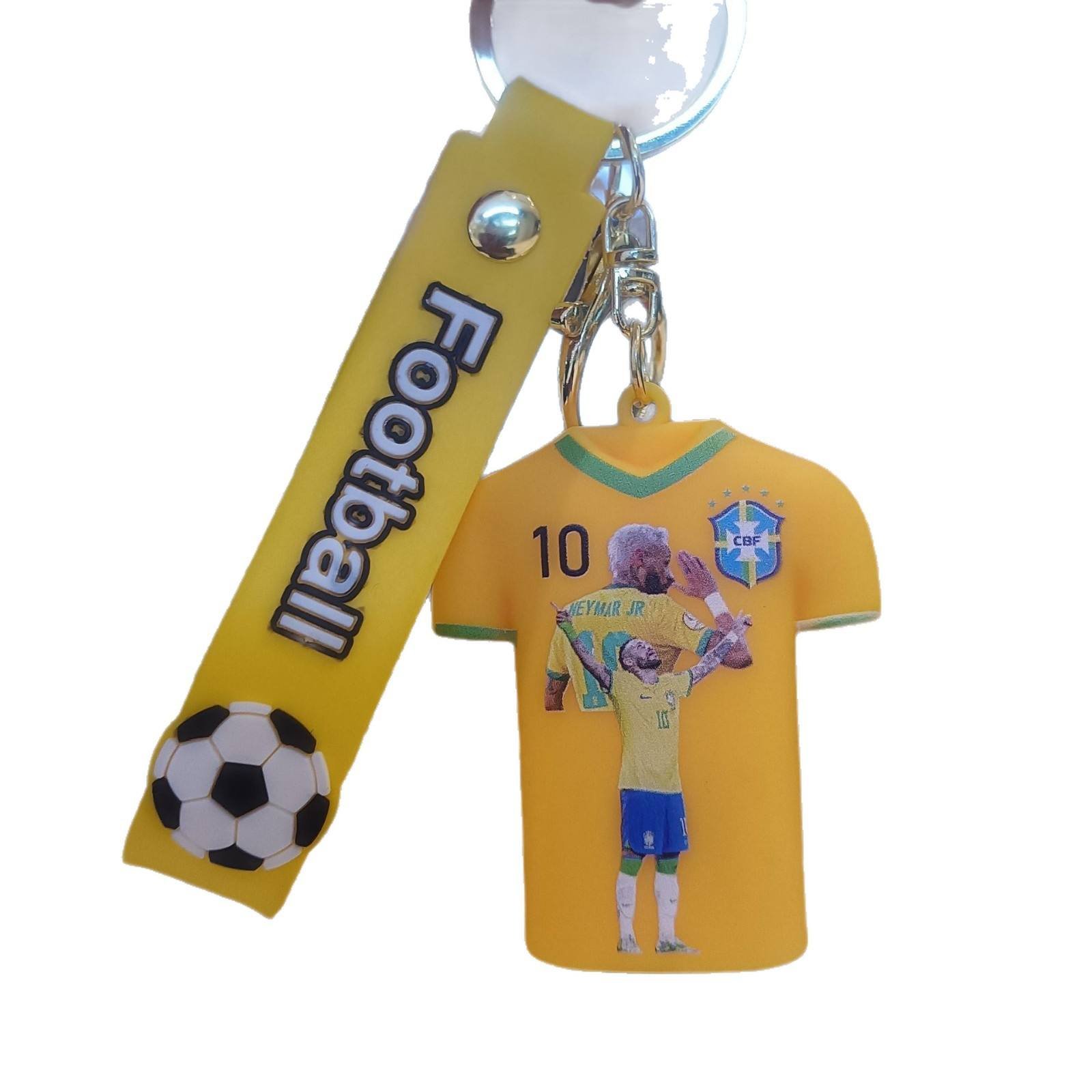 Plastic Jersey Soccer Ball Shape Commemorative Sports Souvenir Keychain for Car Keys and Gifts Wholesale