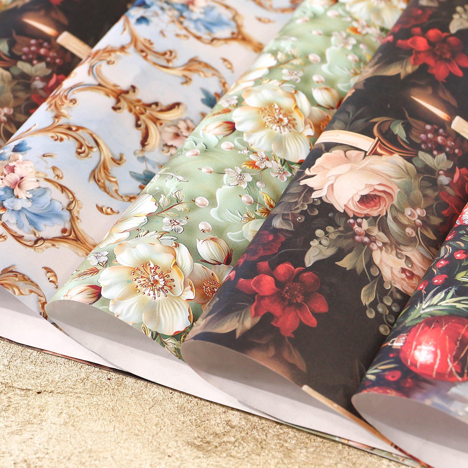 A3 Classic Aged Paper Art Craft Printing Writing Vintage Flat Christmas New Year Packaging Paper Gift Wrapping Paper