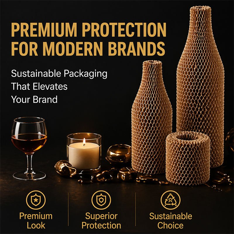 Honeycomb Paper Sleeve for Bottle and Fragile Product Protection, Kraft Paper Cushion Wrap