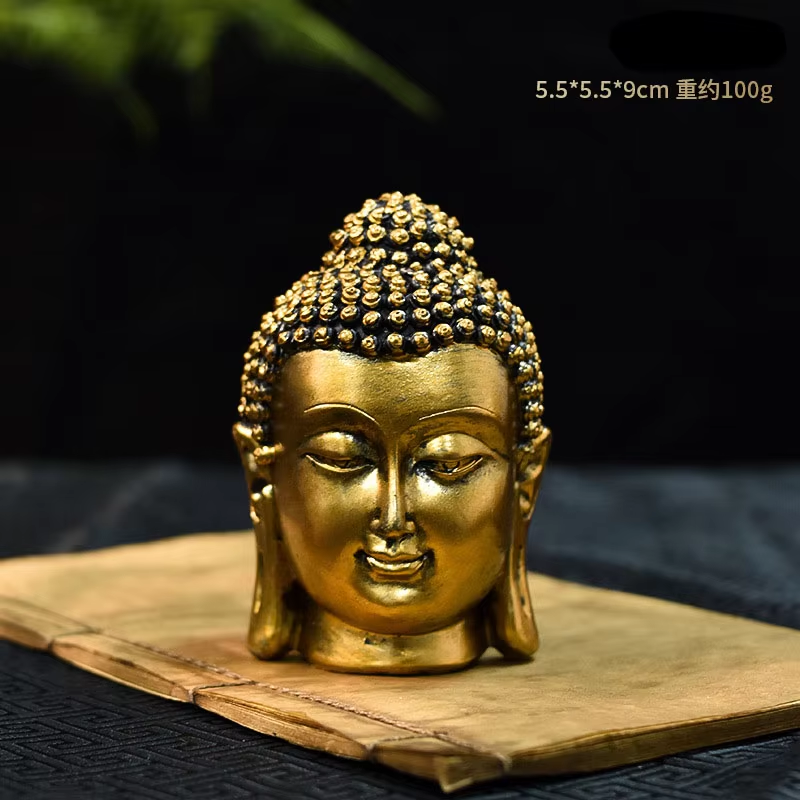 Customized Small Resin Crafts Southeast Asian Antique Buddha Head Sculpture for Home Decoration Garden Figurine Gifts