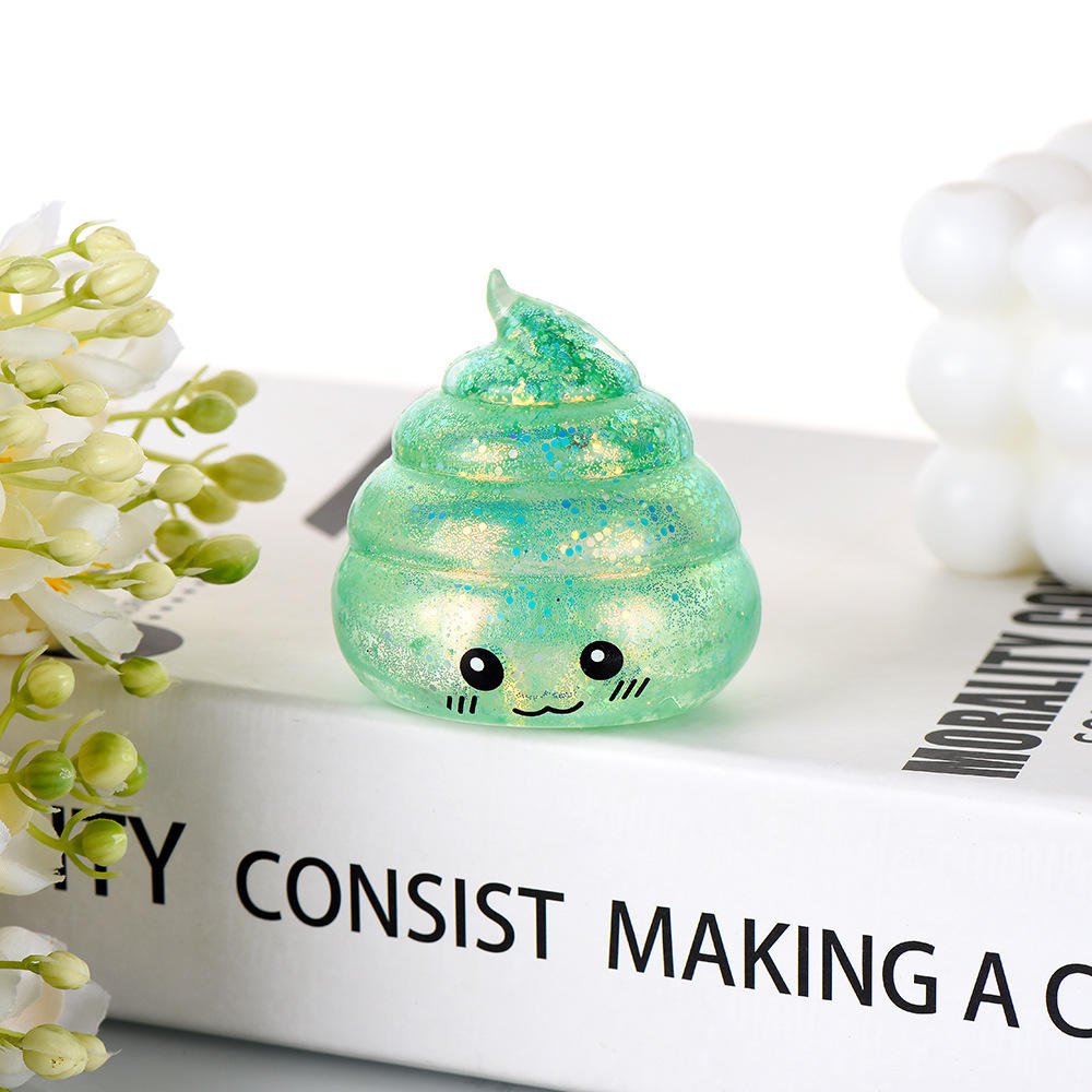Tpr Glitter Poop Squishy Stress Balls Novelty Sensory Fidget Promo Gift Joke Prank Party Favors