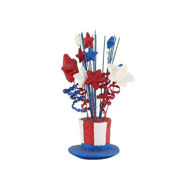 Handmade Polyfoam Bowler Hat for American Independence Day Tabletop Decoration with Sequins for Holiday Decorations