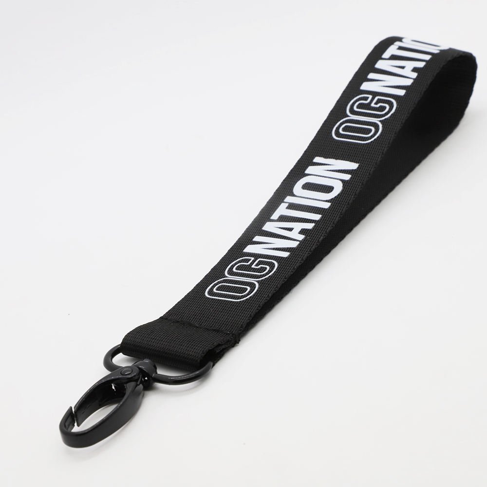 Customize Motorcycle Polyester Wrist Lanyards Tactical Webbing Key Ring Holder Strap Keychain Clip for Promotion
