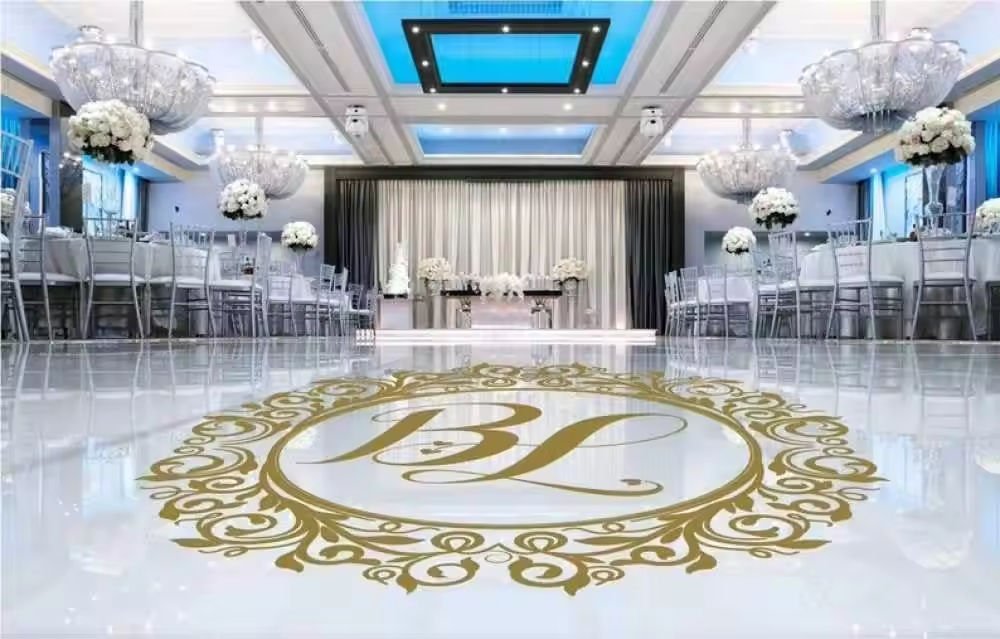 Custom Wedding Dance Floor Vinyl Sticker & Decal-Reusable Water Resistant UV Resistant Eco-Friendly Party Decor Custom Names
