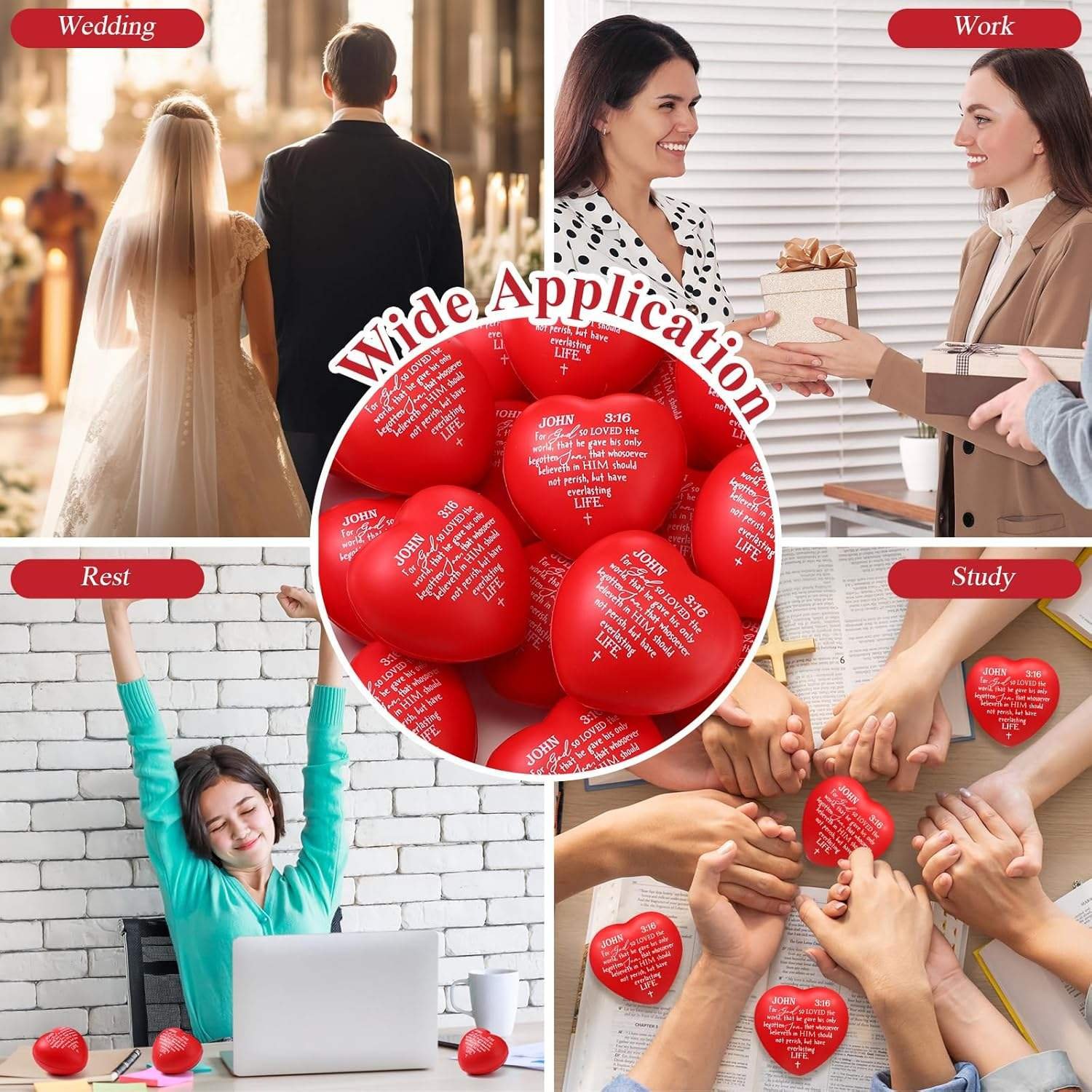Promotional Toy PU Foam Stress Relief Ball Custom PU Stress Ball Squeeze Heart Shape Anti-Stress Ball Toy with Custom Logo