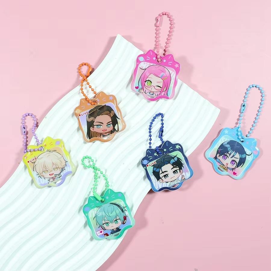 Custom PVC Puffy Keychain Low Moq Pvc Soft Key Chain Charm Cute Animals Kpop Puffy Foam Keychain