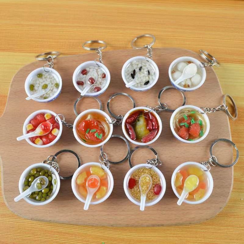 PVC Simulation Food Backpack Pendant Decoration Toy Simulation Small Bowl Key Chain