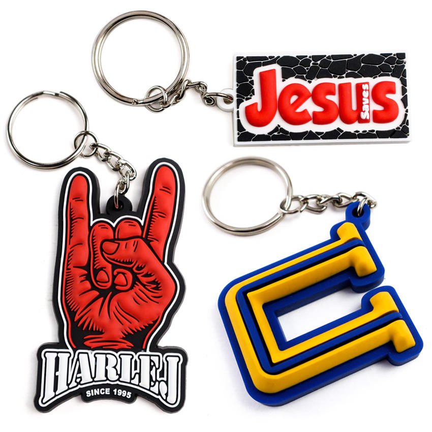 Wholesale Custom 2d/3d Soft Rubber Key Chain Silicone Keyring Plastic Pvc Key Holder Chain Personalised logo Fashion Keychains