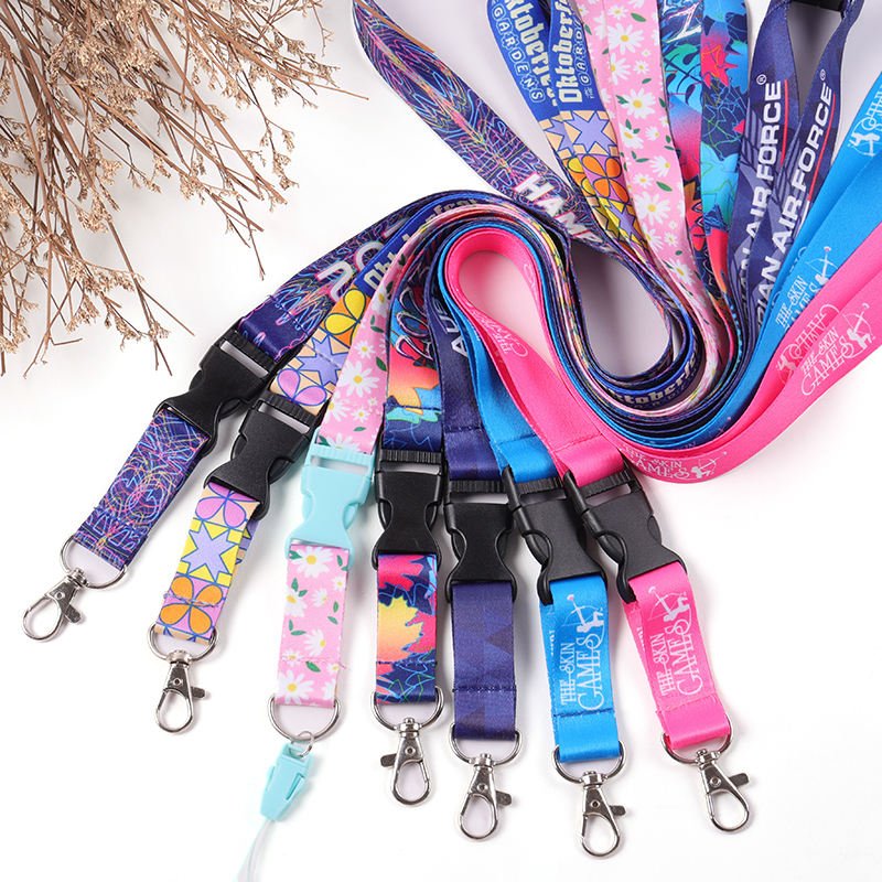 Fashion Custom Sport Lanyards for Team ID Card Badge Holder Neck Strap Printed Logo Polyester Sublimation Lanyard