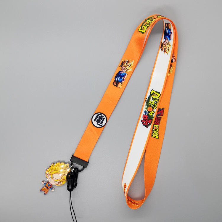 Wholesale Popular Dragon Ball Anime Charm Polyester Heat Print Bulk Stock Lanyard