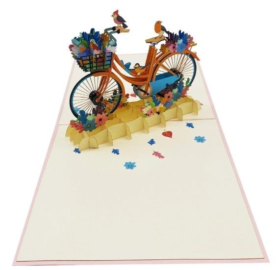 Handmade 3D Pop Paper Crafts for Flowers Card Laser Cut Design Offset Printing Gifts Love Style Custom Size Viet-Craft