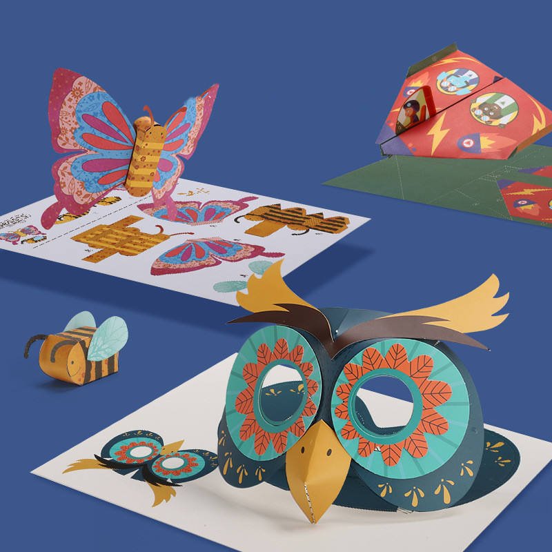 3D Hot Children Origami Paper Book Animal Pattern Selling Educational Creative Animal Paper Craft Origami/Papercuts Toy
