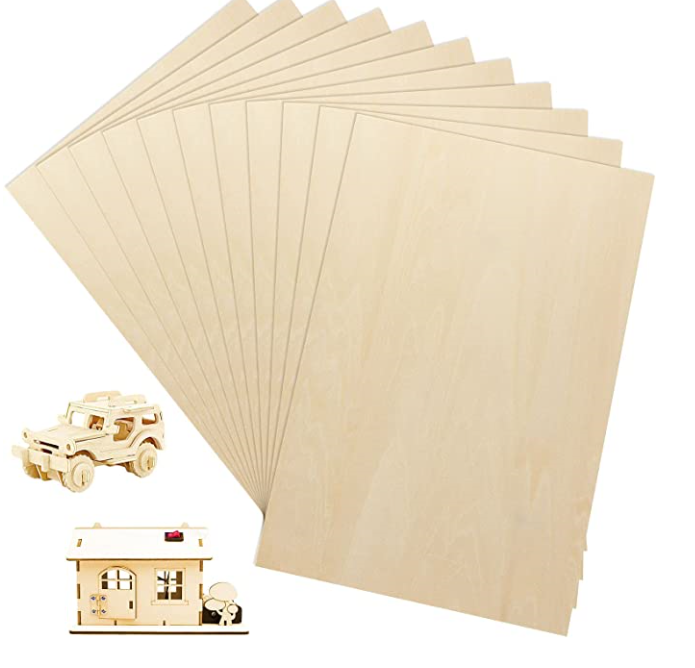 Tailai 12*8inch Basswood Wood Sheets Hobby Wood Plywood Board for DIY Crafts Blank Plywood Boards 3mm Basswood Wood Sheets