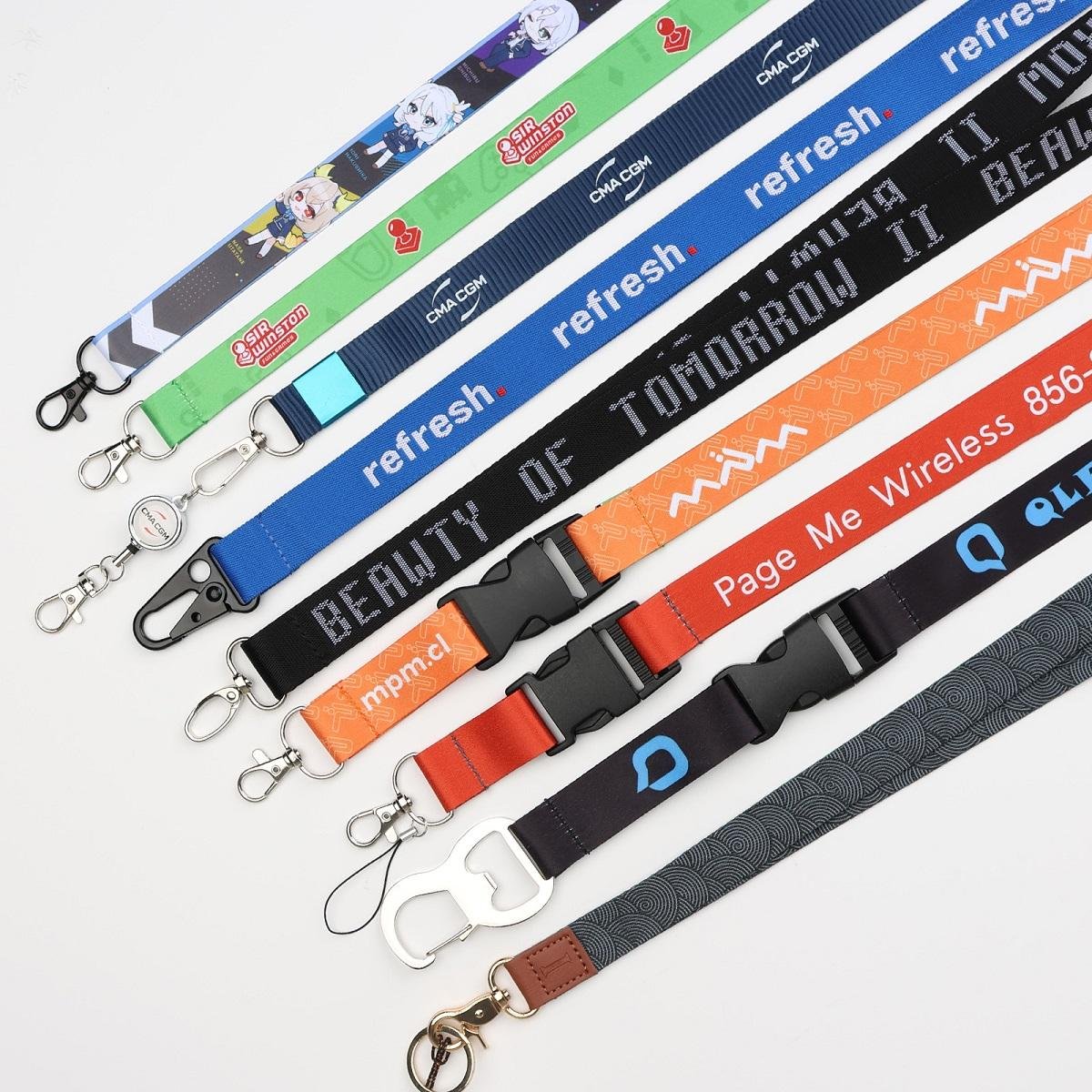 Free Sample Promotional Customized Polyester Lanyard Ribbon Sublimation Blank Lanyards with Logo Custom
