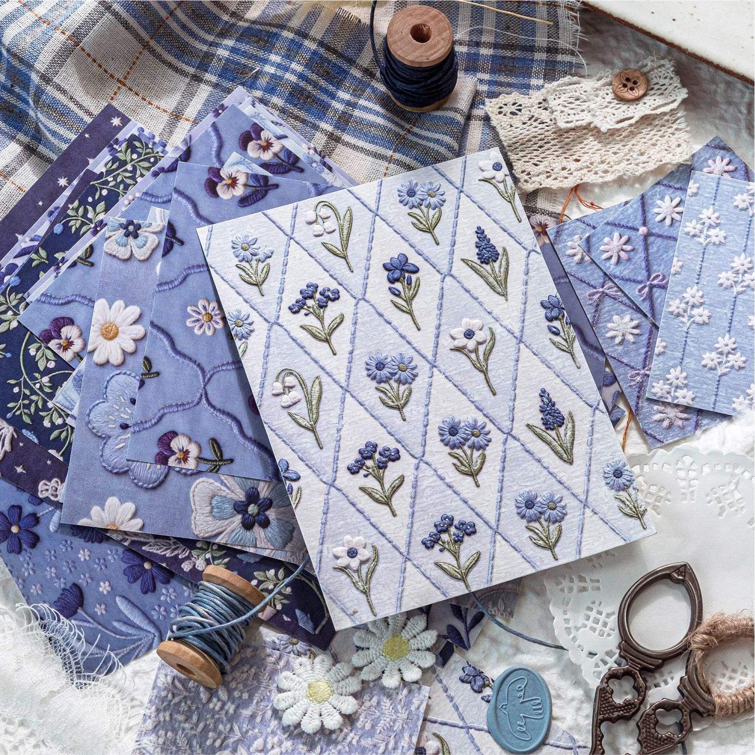 28 sheets per pack Paper Embroidery Series Vintage Creative Journaling Supplies Handmade Background Decorative Paper