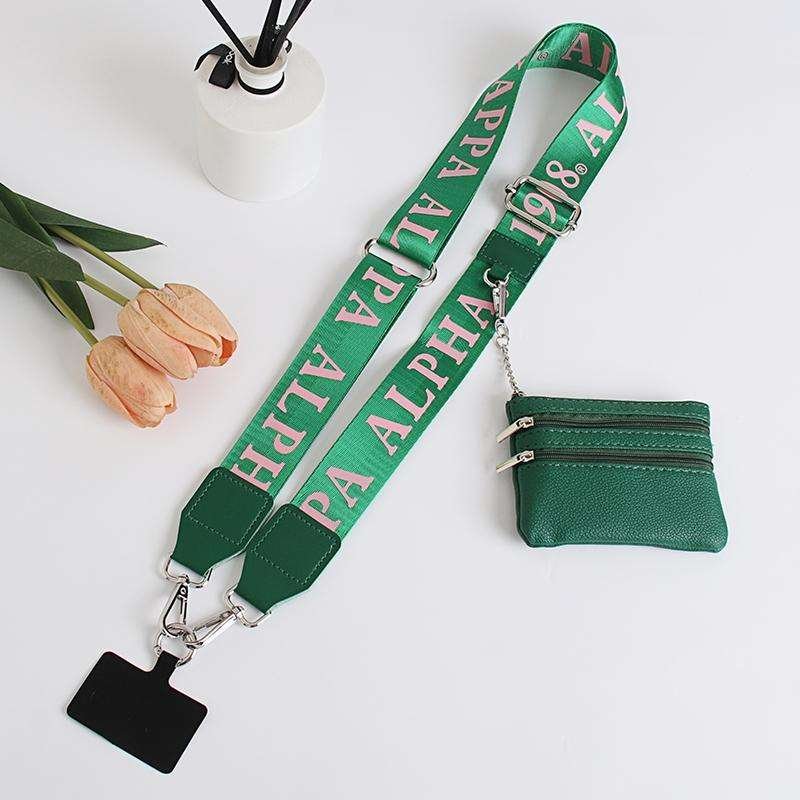 Best-selling Trendy Polyester Screen-printed Mobile Phone Lanyard 3.8cm Wide Adjustable Diagonal Cross-body Bag Strap