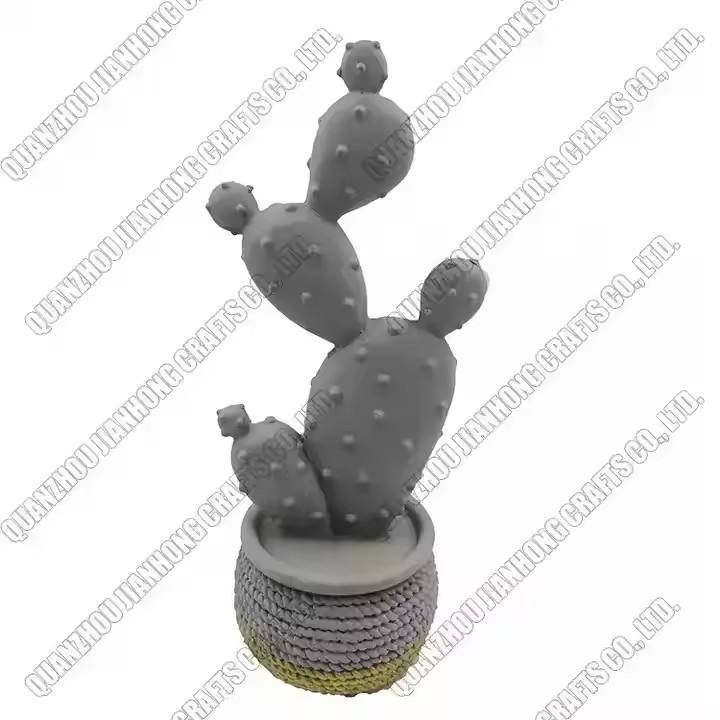 Handcrafted Resin Cactus Figurine Statue Home Other Decorative Flowers and Plants
