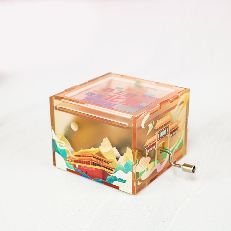 Cultural and Creative Ornaments Cultural and Creative Souvenir Decorations Acrylic Hand-cranked Music Box