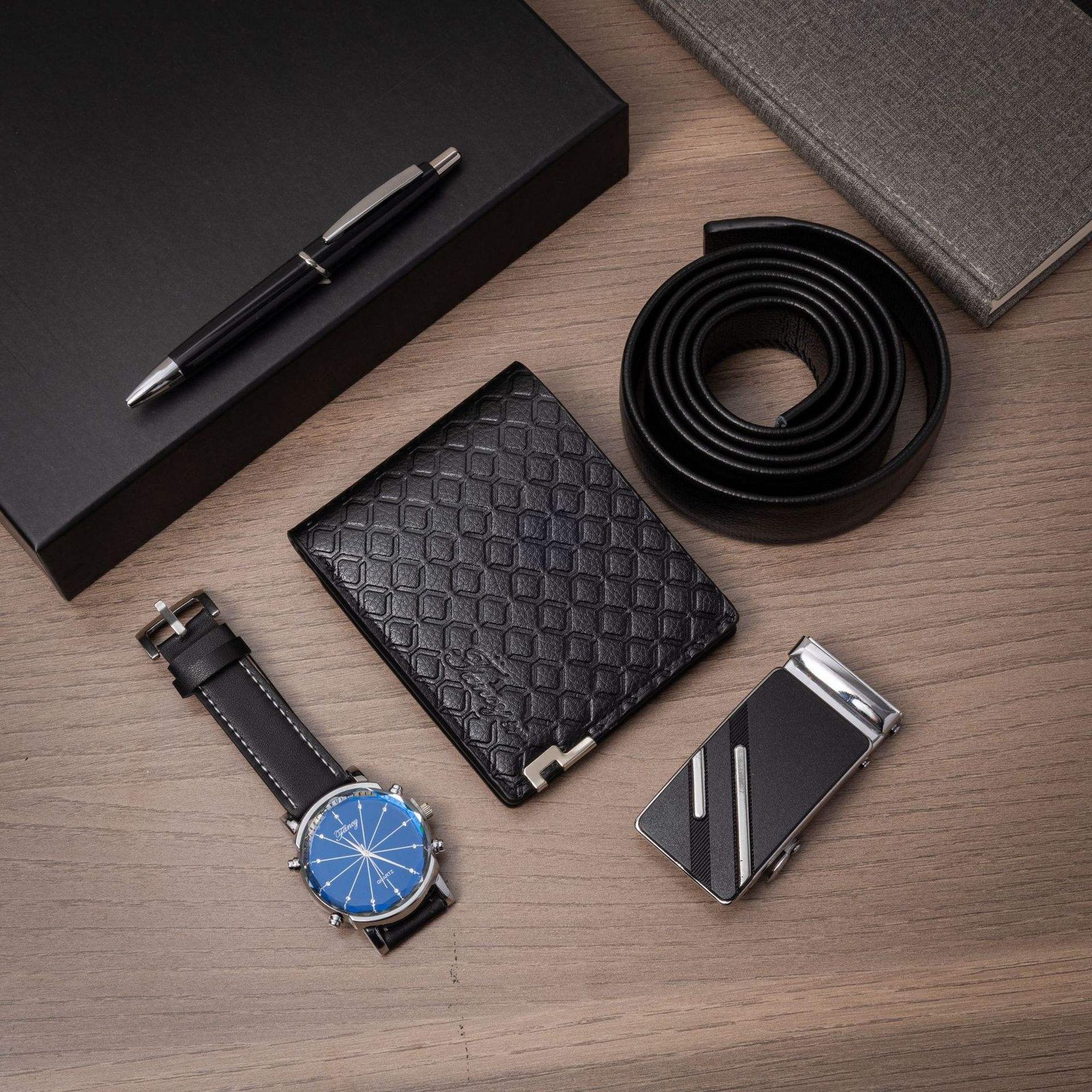 Valentine's Day Business Gift Set Men's Watch Sunglasses Belt Wallet Christmas Gift Set Quartz Watch Set for Men