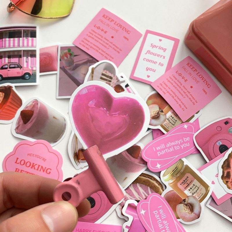 40 Sheets/bag of DIY Decorative Stickers for Students, UV Printed Cute Stickers for Home Decoration Material Stickers