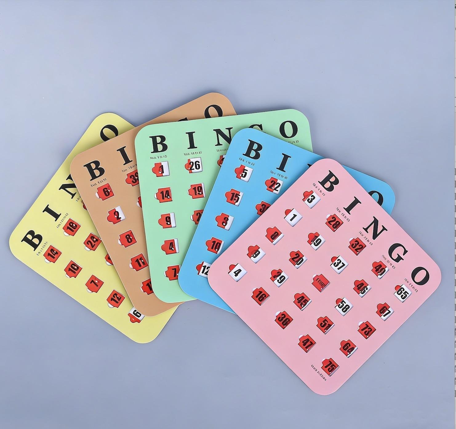 Customized Reusable Shutter Slide Bingo Card Game for Adult Cards Paper Board Game for Logical Thinking Ability Promotional Toy