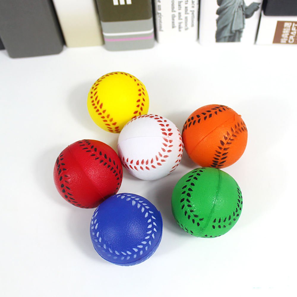 Custom 6.3cm Foam Ball Toys Promotional Tradeshow Giveaways Gifts Soft Squeeze Sponge Ball PU Foam Baseball Stress Balls