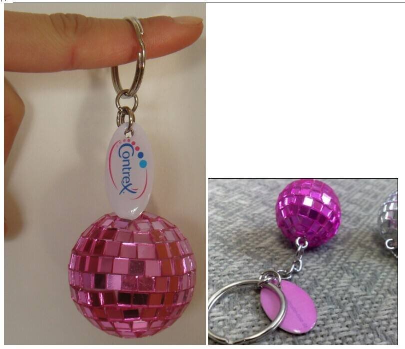 Best Factory Price Produced Polyfoam+Glass 3cm Handmade Customizable Disco Ball Keychain for Party & Festival Decorations
