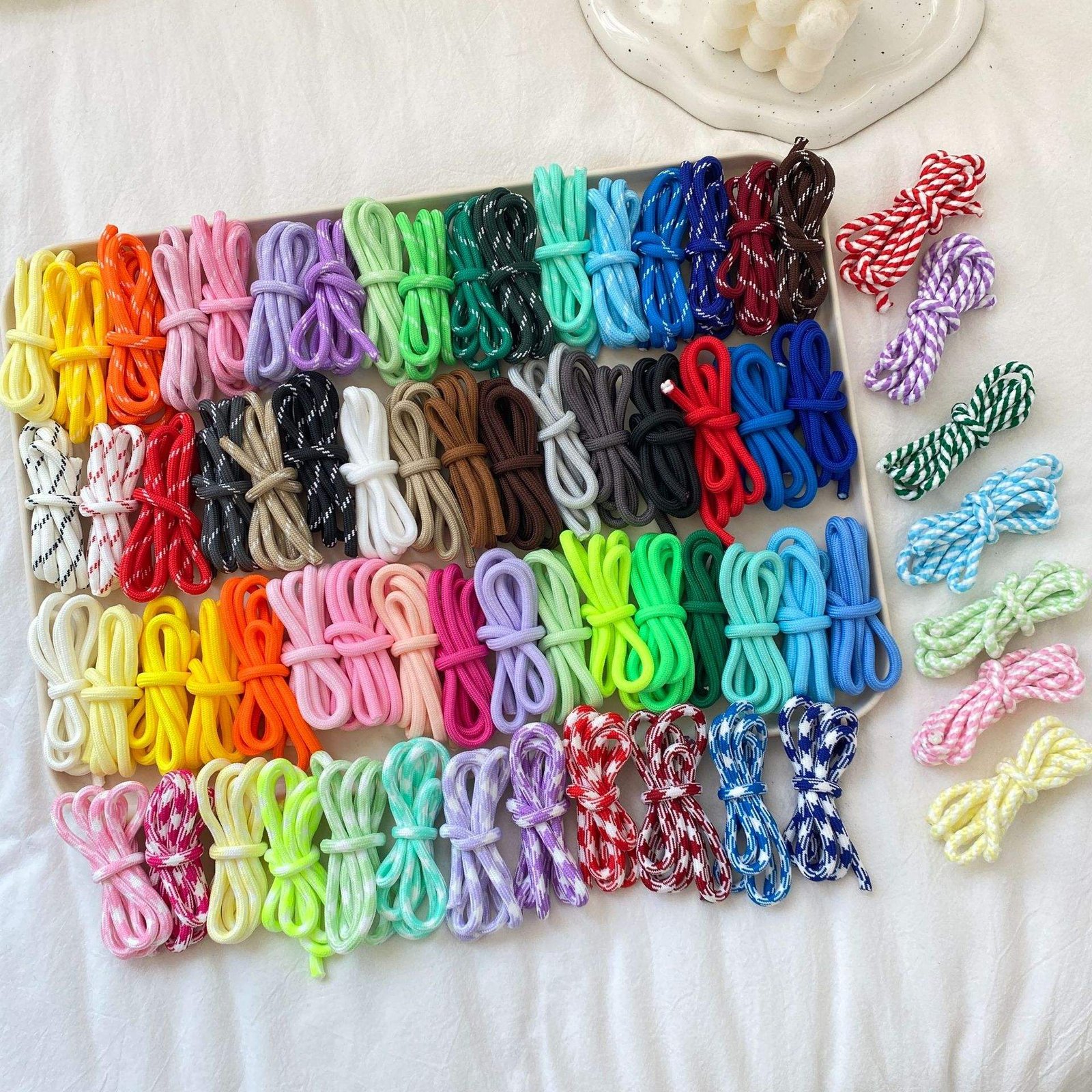 5mm Rope Polyester Lanyard Rope Key Chain Handwoven Nylon Rope Keychain with Colorful Paracord