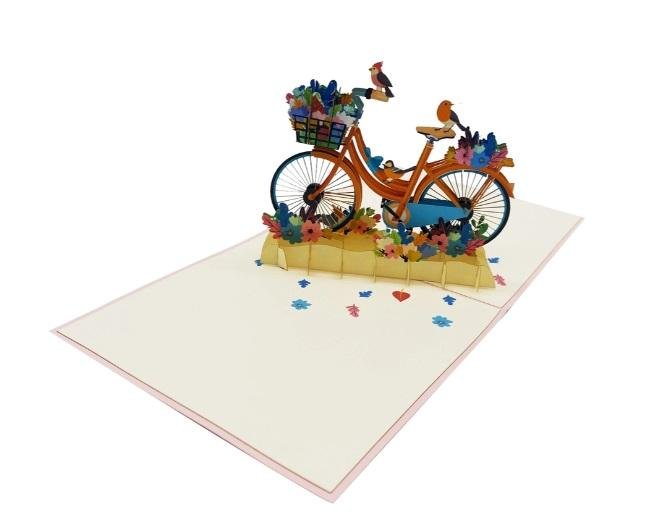 Handmade 3D Pop Paper Crafts for Flowers Card Laser Cut Design Offset Printing Gifts Love Style Custom Size Viet-Craft