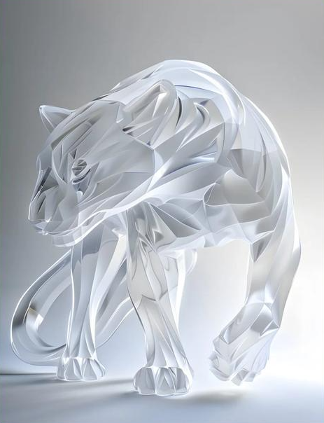 Custom-Designed Resin Crafts Transparent Animal Statues Including Horse Elephant Leopard Deer Crane Various Other Animals