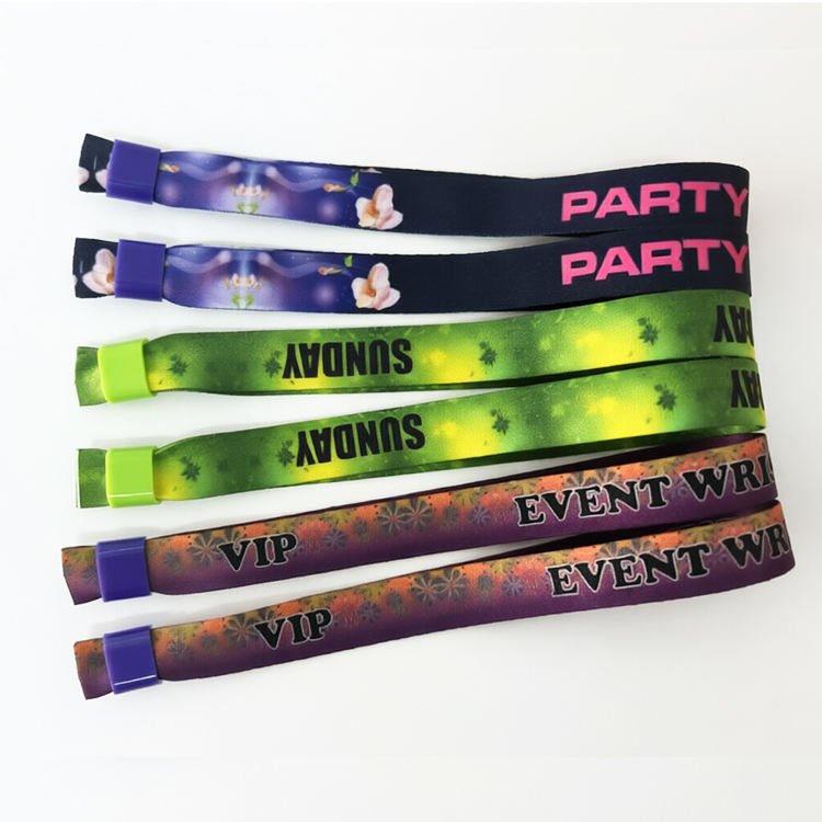 Fancy Design Logo Printed Party Event Supplies Festival Wristbands with Logo Custom