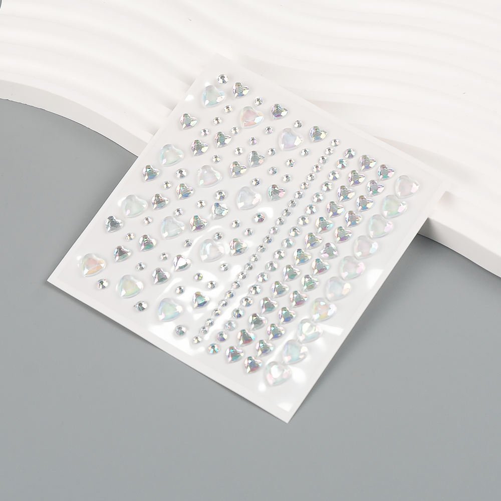 Mixed Color 3D Crystal Rhinestone Self-adhesion Stickers Heart Moon Star Diamond Decals for DIY Crafts Nail Art Phone Case Decor