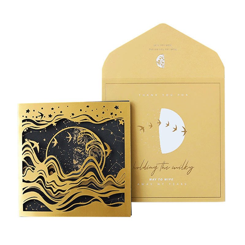 High Quality Custom Cardboard Wedding Invites with Laser-Cut Design Premium Offset Paper Envelopes Greeting Card