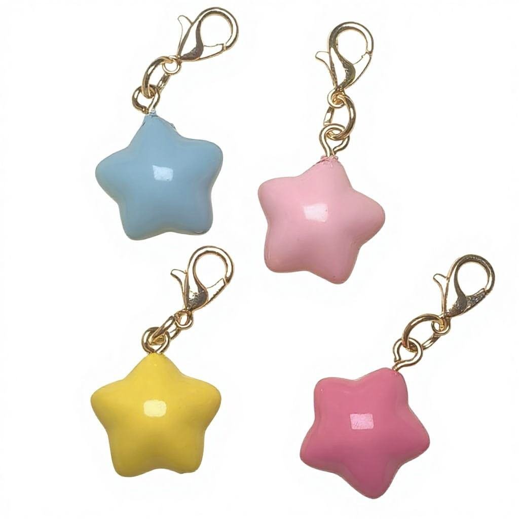 Creative DIY Accessories Cute Star Keychain Phone Chains Plastic Colorful Mini Stars Pendant Keychain Accessories