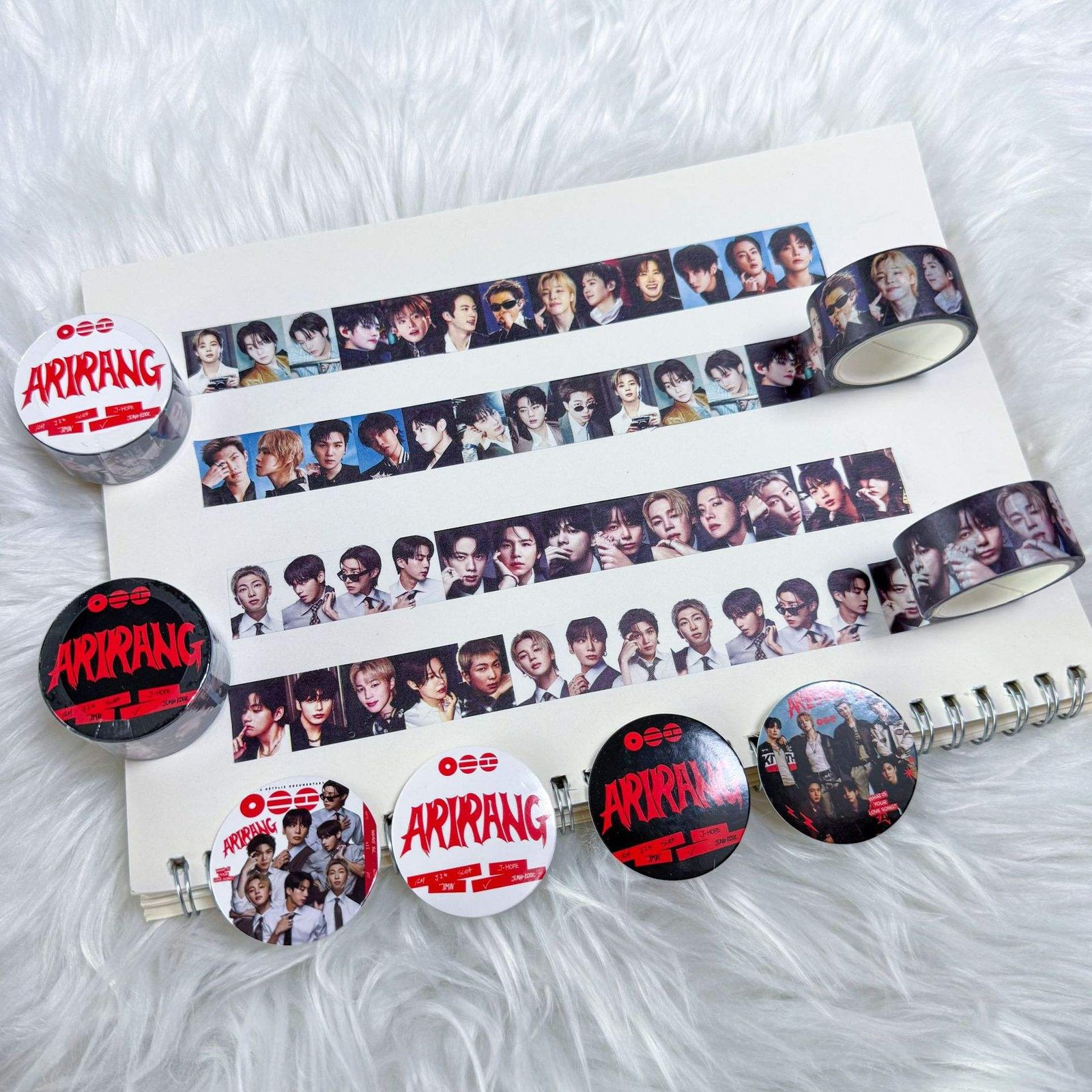 KPOP ARIRANG Photo Sticker Tape Set DIY Scrapbook Decorative Sticker JK JIN JIMIN SUGA V CORTIS Decal Sticker Pack Fans Gift