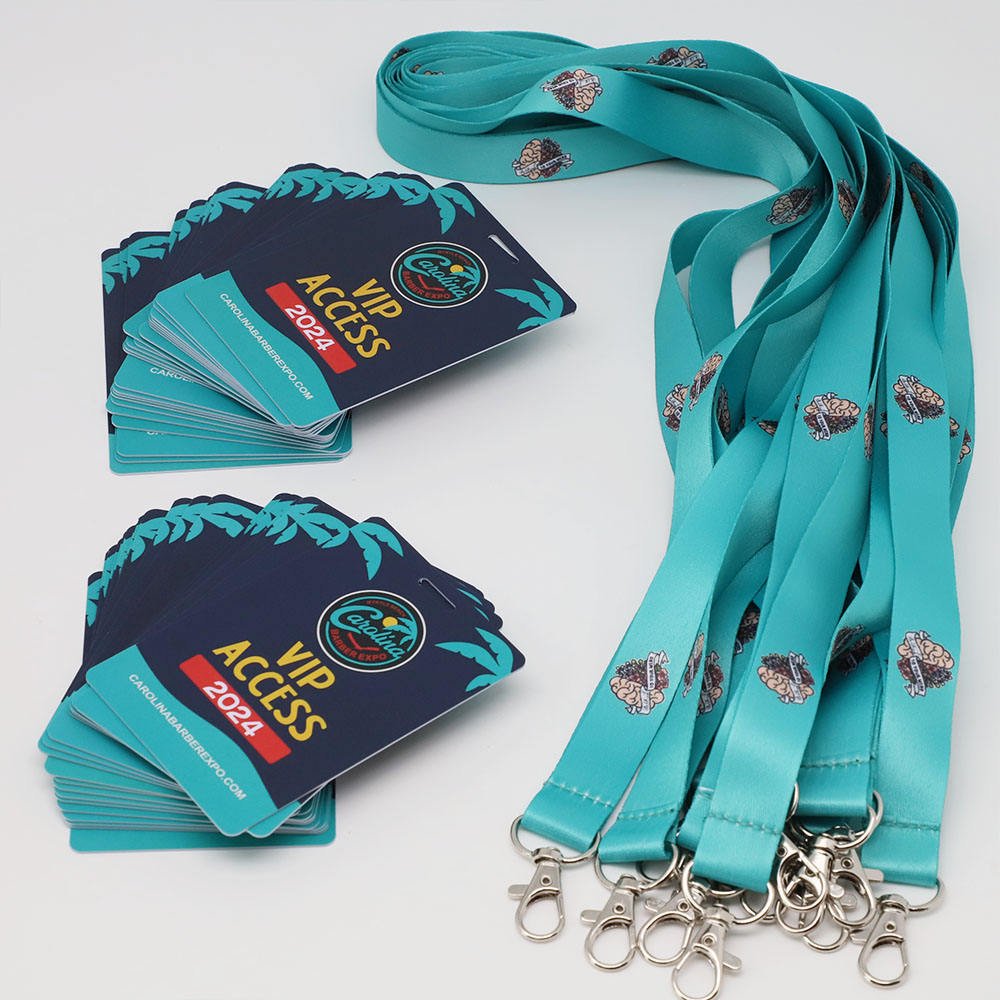 LBR Gift Custom Sublimation Polyester Neck Strap Lanyard With Full Color Printing PVC ID Card for Conference Pass