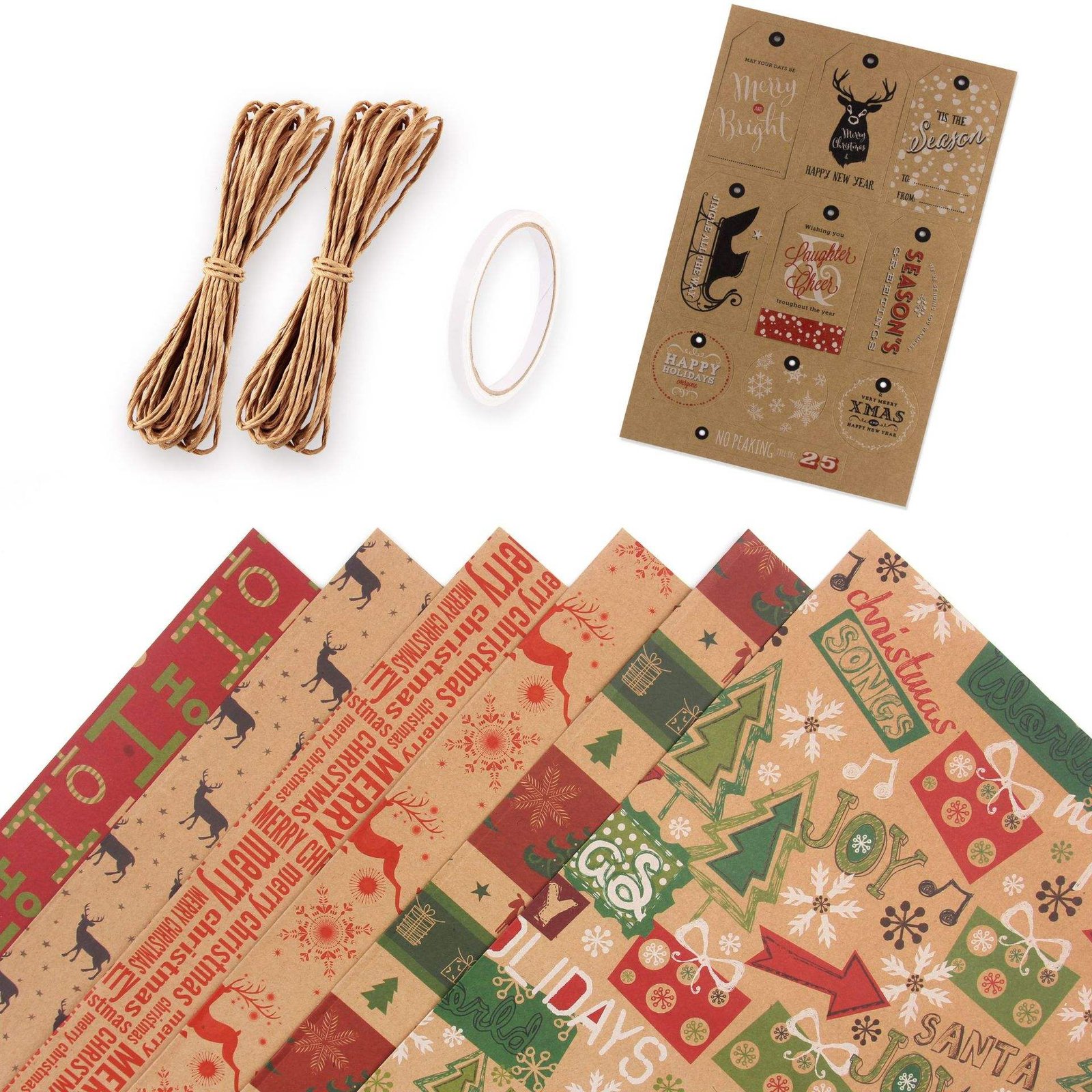 Wholesale Vintage Christmas Craft Paper Custom Kraft Gift Wrapping Sheets for Photo Frames Birthday Gifts Other Occasions