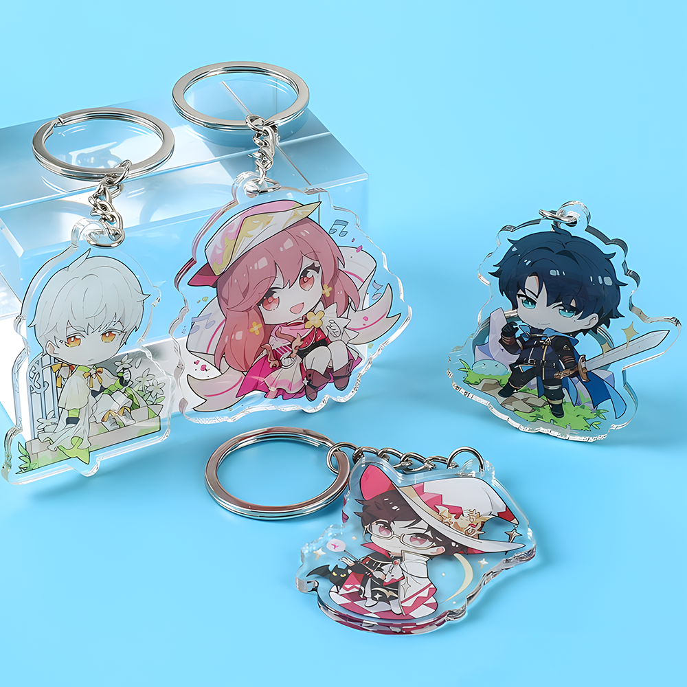 Personalized Custom Printed Plastic Charms clear Epoxy Hologram Acrylic Keychain Custom Bulk Wholesale Cute Key Chain Acrylic