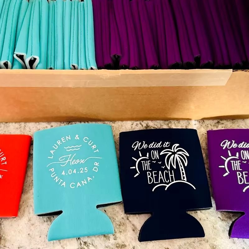 Custom Printed Wedding Can Coolers Neoprene Beer Sleeves for Party Supplies