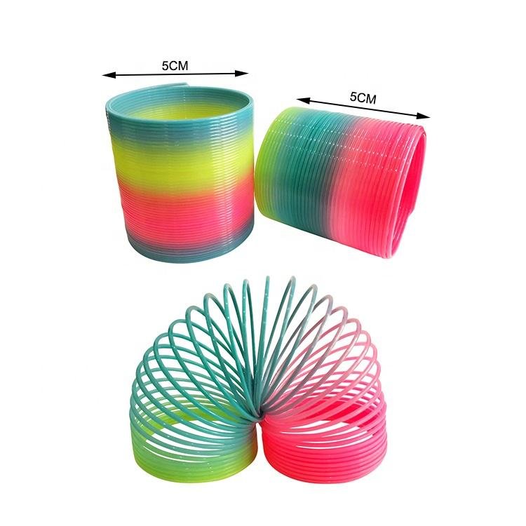 5 CM Rainbow Circle Spring Plastic Promotional Flexible Toys for Kids