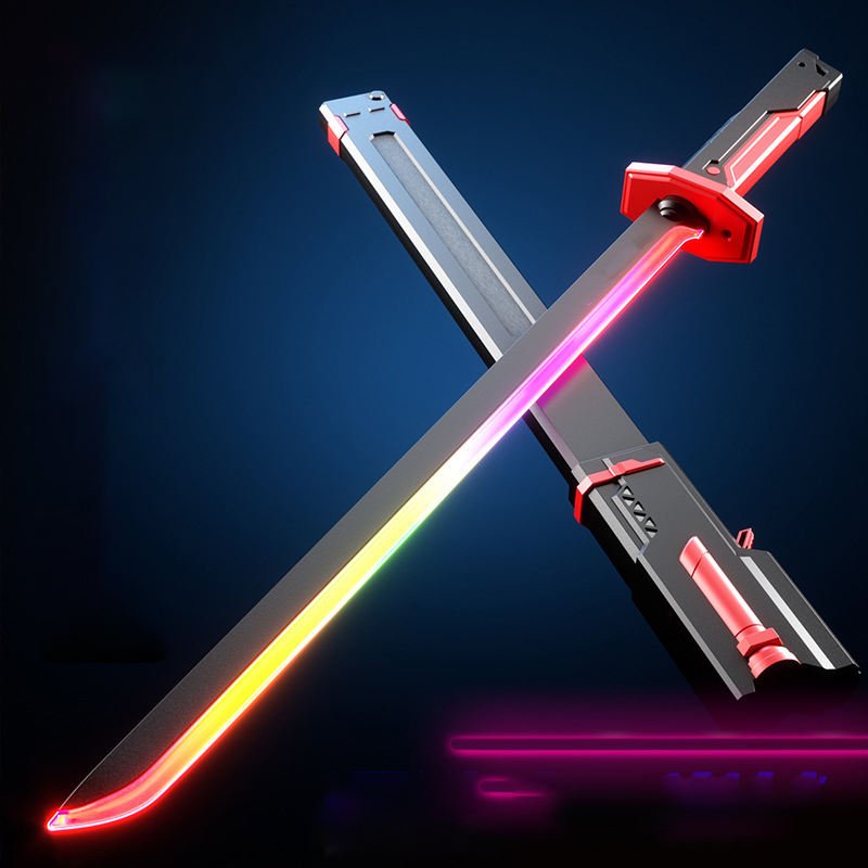 Hot Promotional Toy for Neon LED Light Saber with Sound Fog RGB Color Changing Silicone Ninja Sword Cosplay