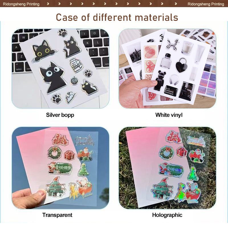 Custom Transparent Die-cut 3D Dome Epoxy Sticker Decorative Waterproof Adhesive Holographic Stickers Sheets for Promotional