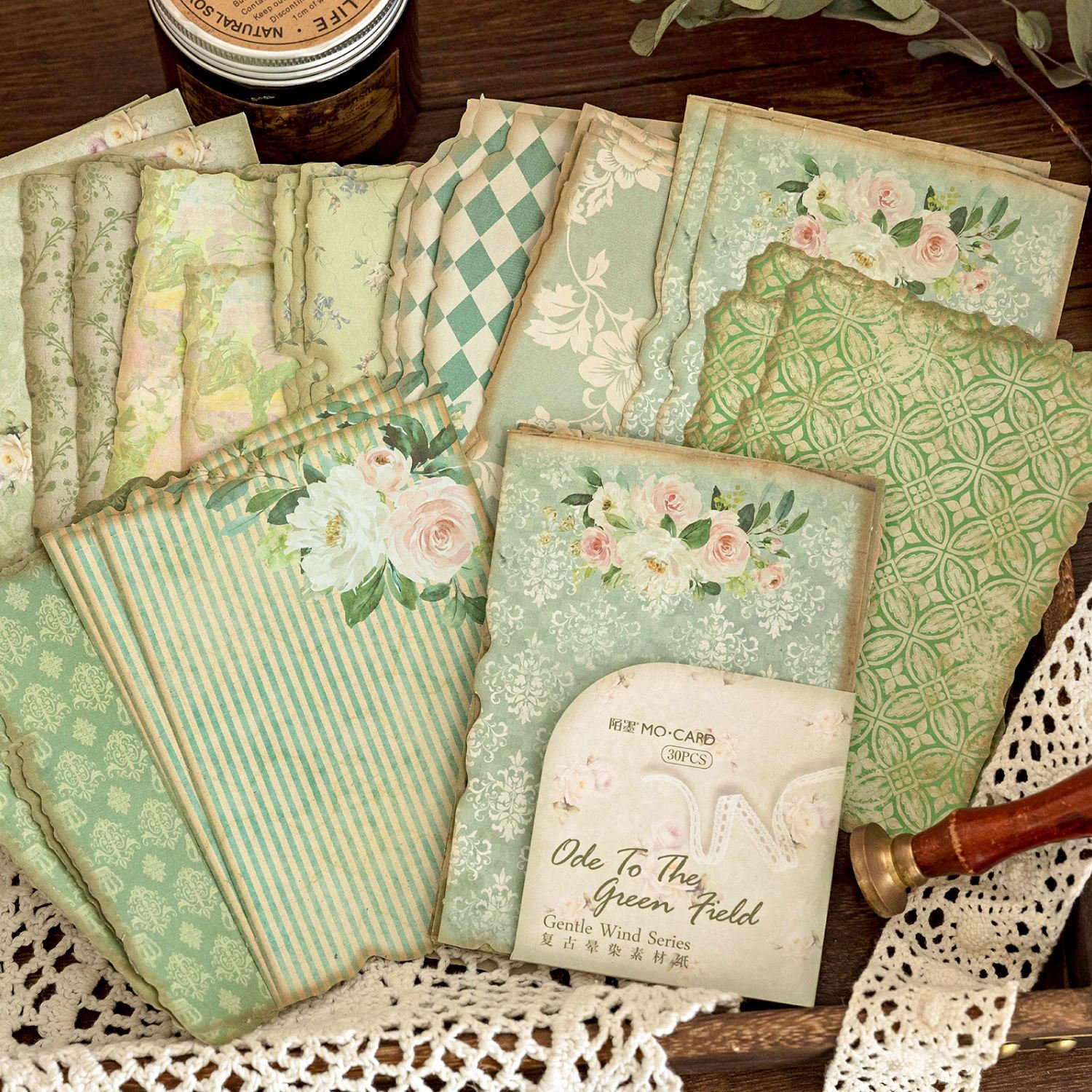 Vintage Floral Scrapbook Paper Textured Paper Set Mixed Scrapbook Supplies for DIY Scrapbooking Planner Bullet Journal Supplies