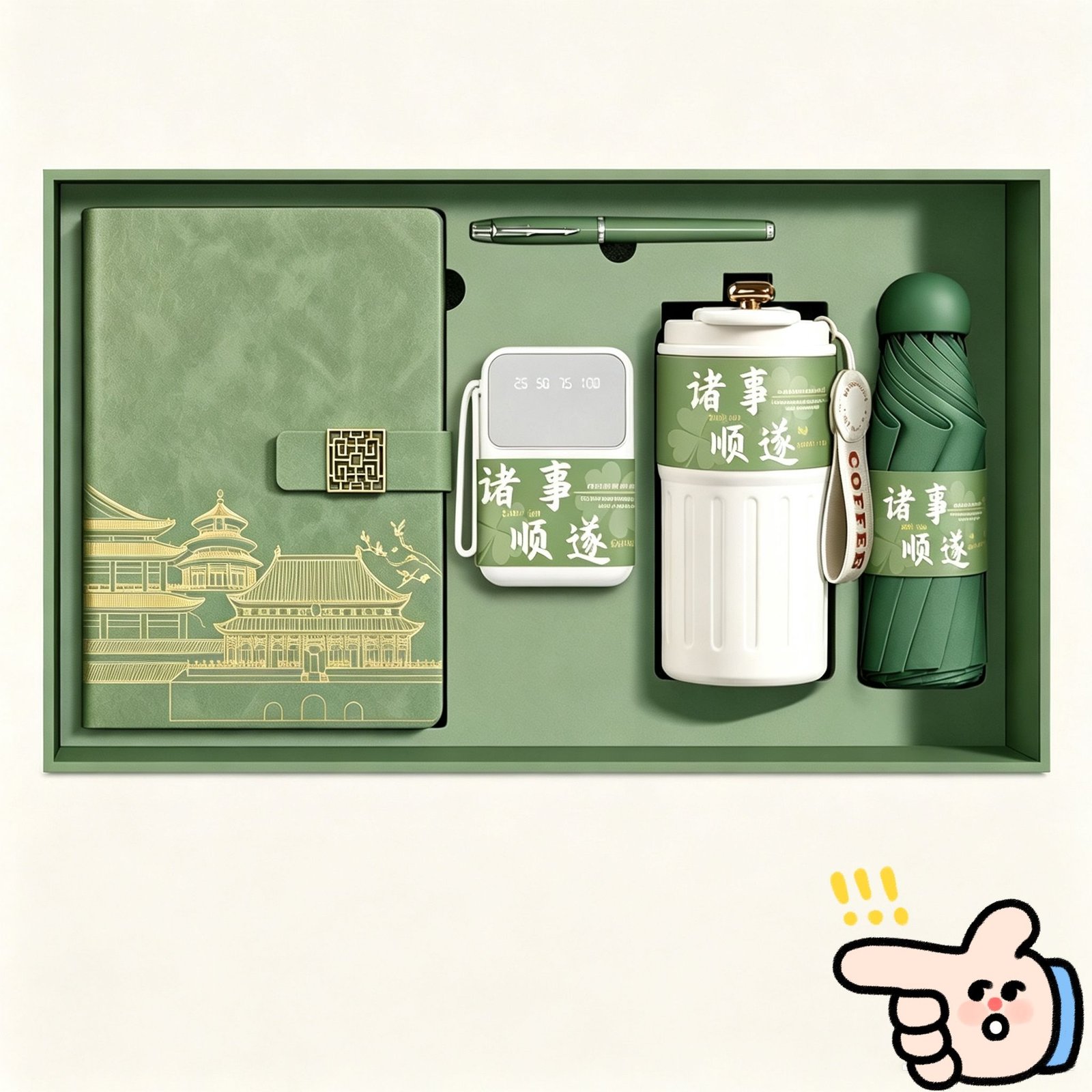 Premium Customizable Festival Gift Kit Notebook Insulated Cup Power Bank Corporate Holiday Souvenir Gift Set for Business Events