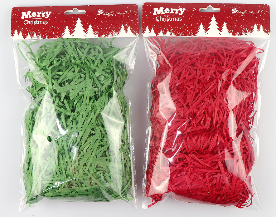 Christmas Customization Handmade No Odor Decorative Crinkle Cut Raffia Shredded Kraft Paper Gift Box Filler Lafite Paper