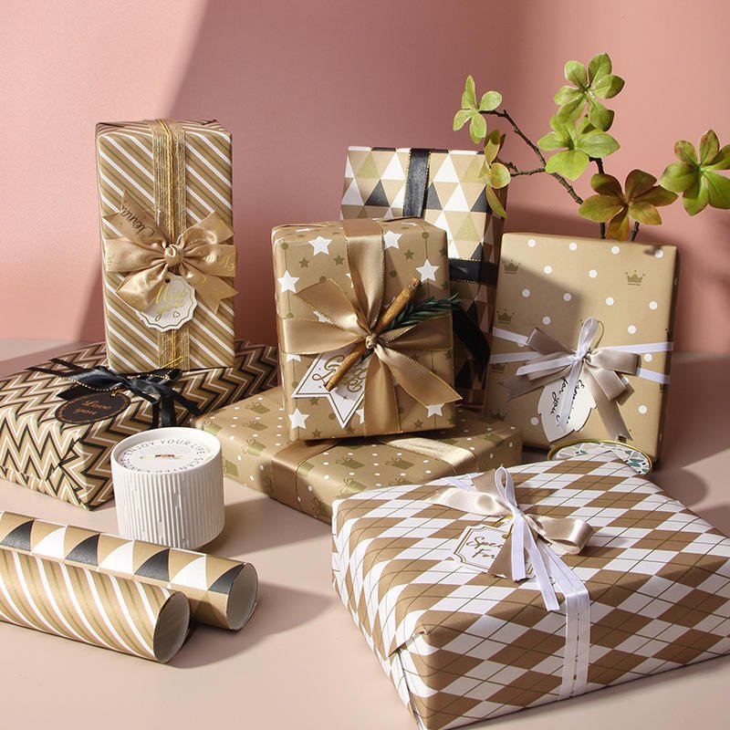 Valentine's Day Birthday Gift Wrapping Paper DIY Craft Packaging Recyclable Kraft Paper for Present Box Decoration Book Covering