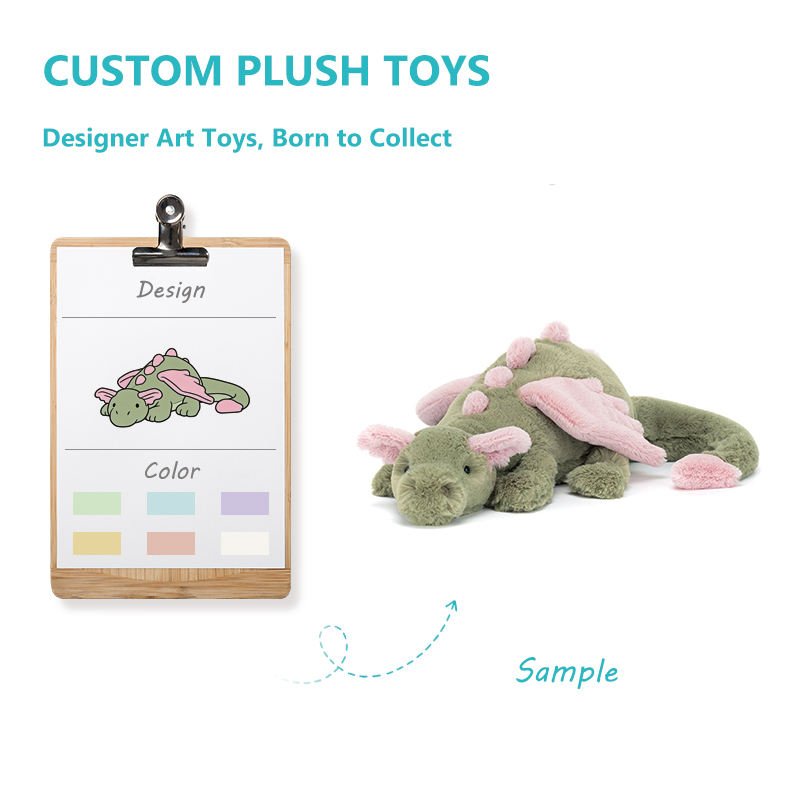 Custom Design Mother's Day Gifts Cotton PP Cotton Filled Creative Cultural Collectible Plush Anime Figures Dragon Jellycat Style