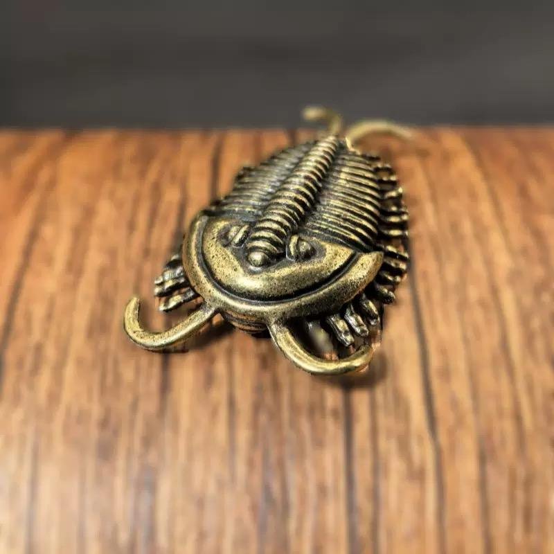 Creative Cambrian Ancient Insect Ocean Series Tea Pet and Table Pet Copper Solid Trilobite Ornament Brass Crafts Figurines