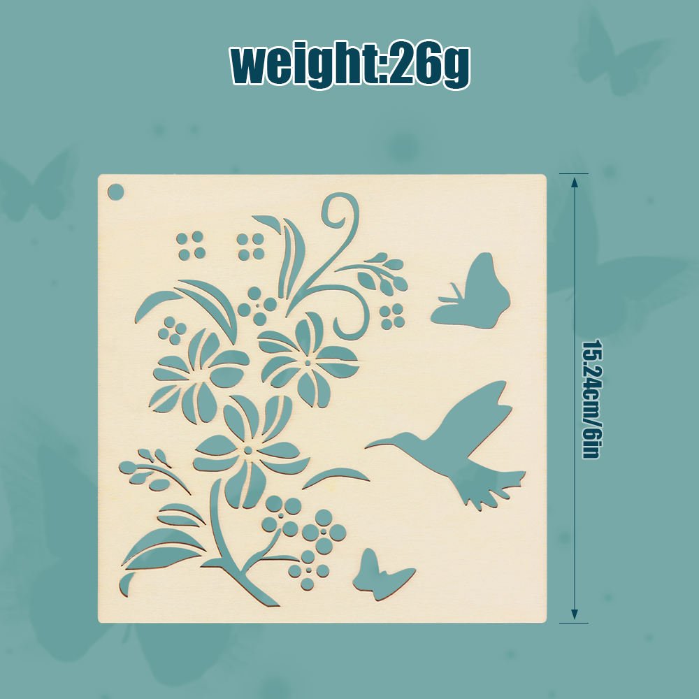 Tailai 6-Inch Wooden Tracing Board & Drawing Stencils for Kids - Bee/Butterfly Art Templates for DIY Crafts School Art Projects