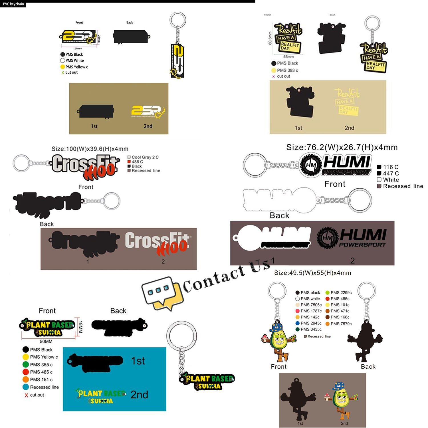 Wholesale Manufacturer Custom Soft Pvc Printed Keychain Rubber 2D 3D Logo Cute Anime Kawai Keychains